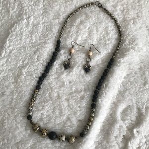 Dalmatian Jasper and Lava Stone Set
